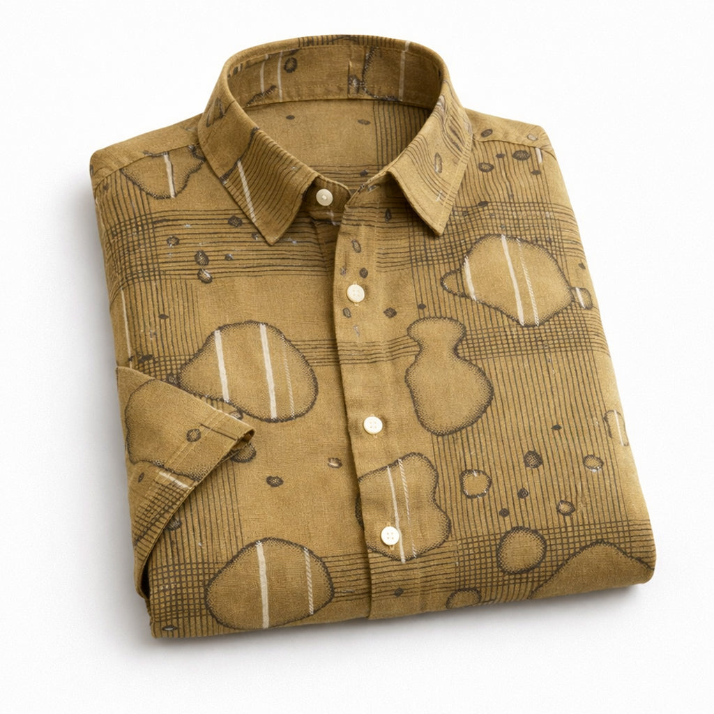 Brown Printed Half Sleeve Shirt (SKU-510)