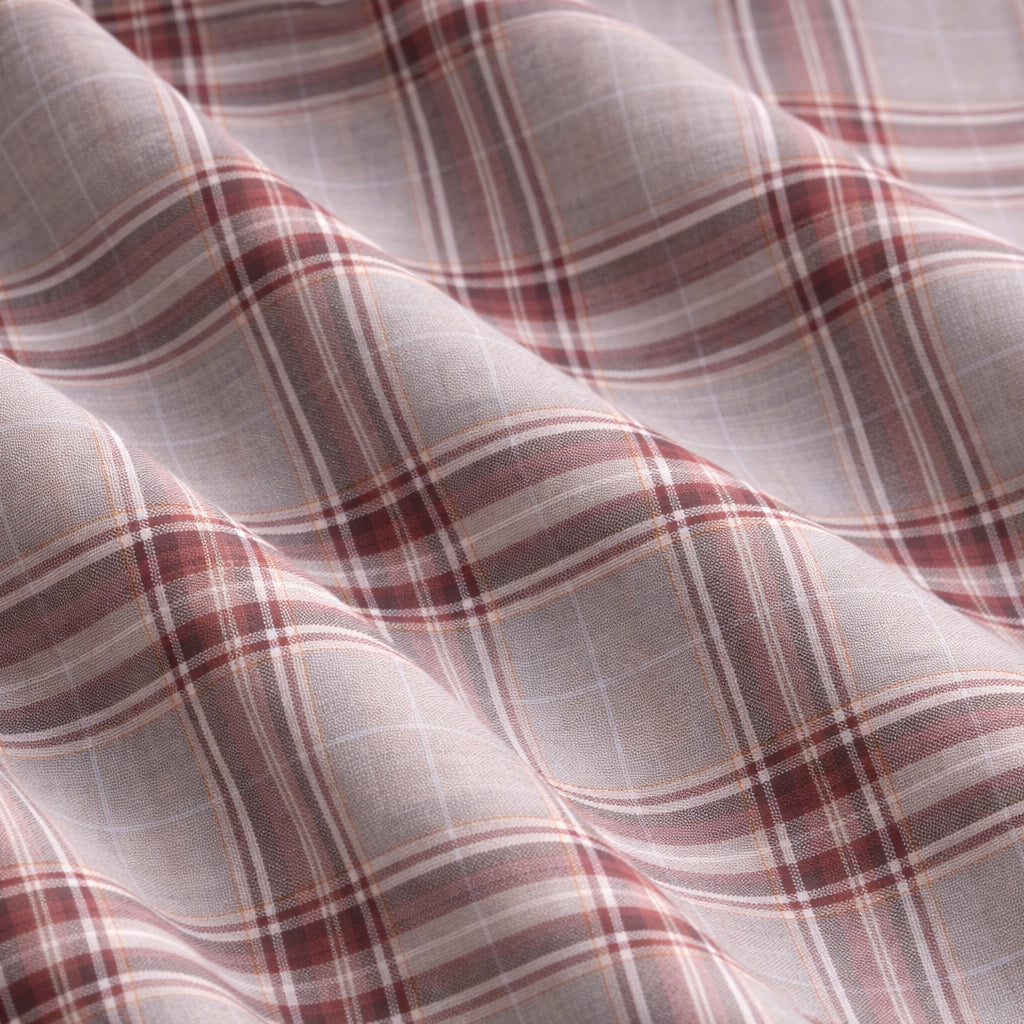 Grey with Red lining Checkered Shirt Half Sleeve Shirt (164 HF)