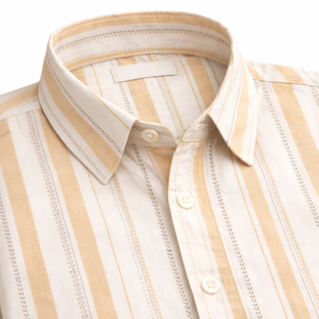 Light Orange and white Half Sleeve Shirt (173 HF)