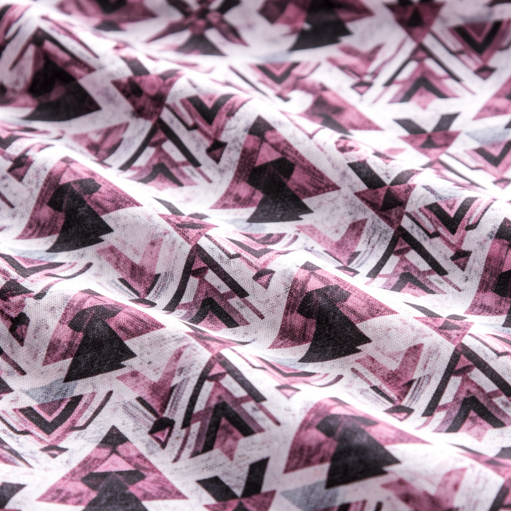 Purple and Black geometrical print Half Sleeve Shirt (19 HF)