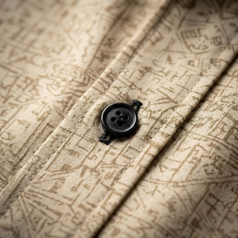 Beige Yellowish Printed Half Sleeve Shirt (SKU-504)