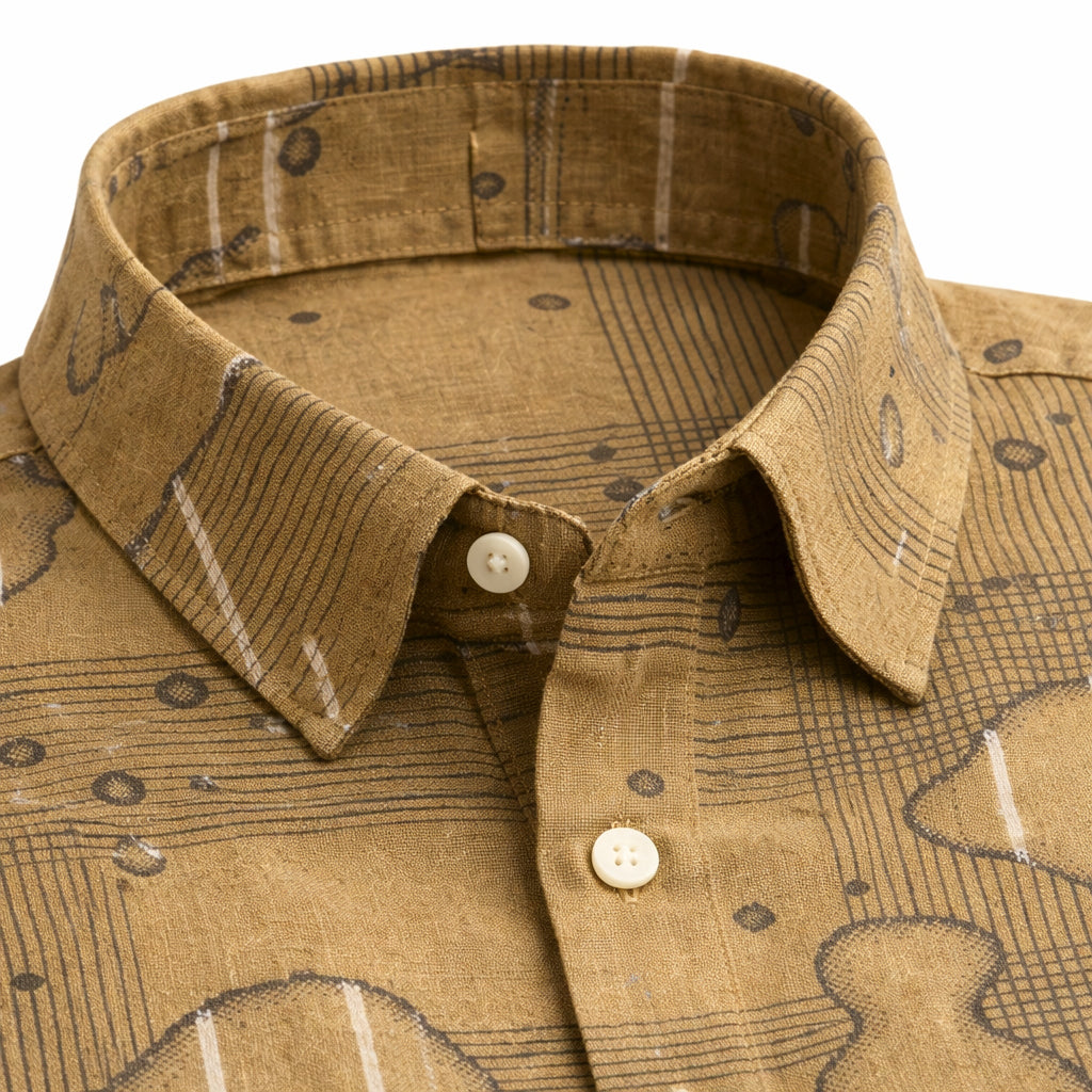 Brown Printed Half Sleeve Shirt (SKU-510)