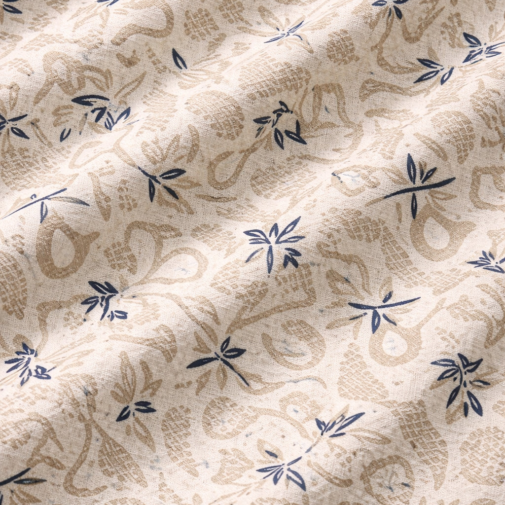 White and Beige Printed Half Sleeve Shirt (SKU-506)