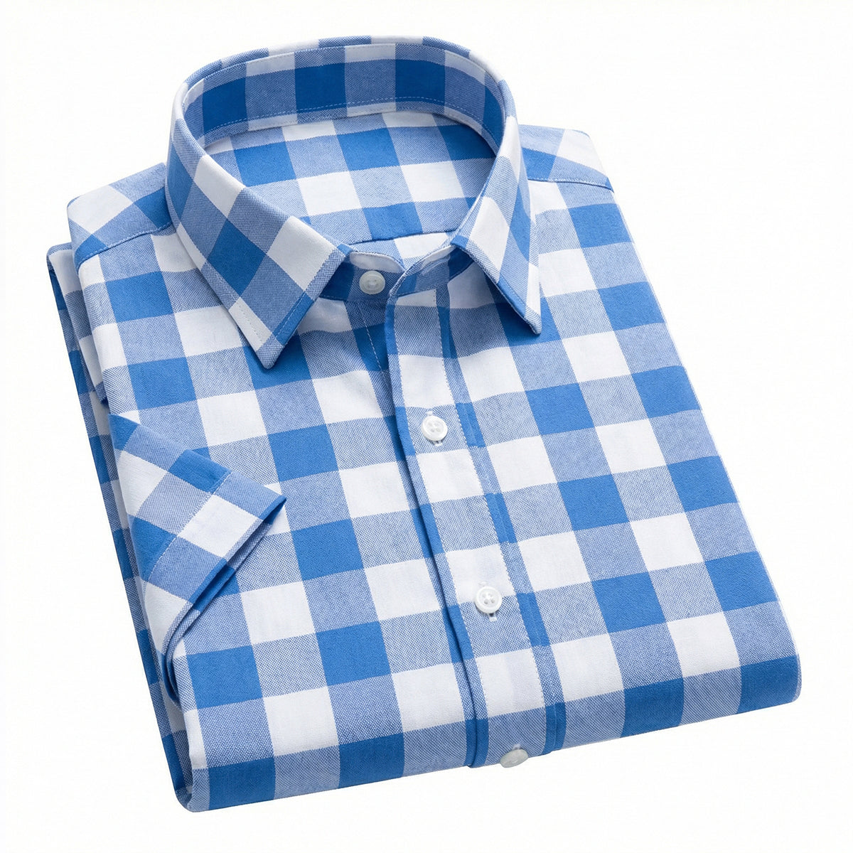 Blue White Block Half Sleeve Shirt (158 HF)