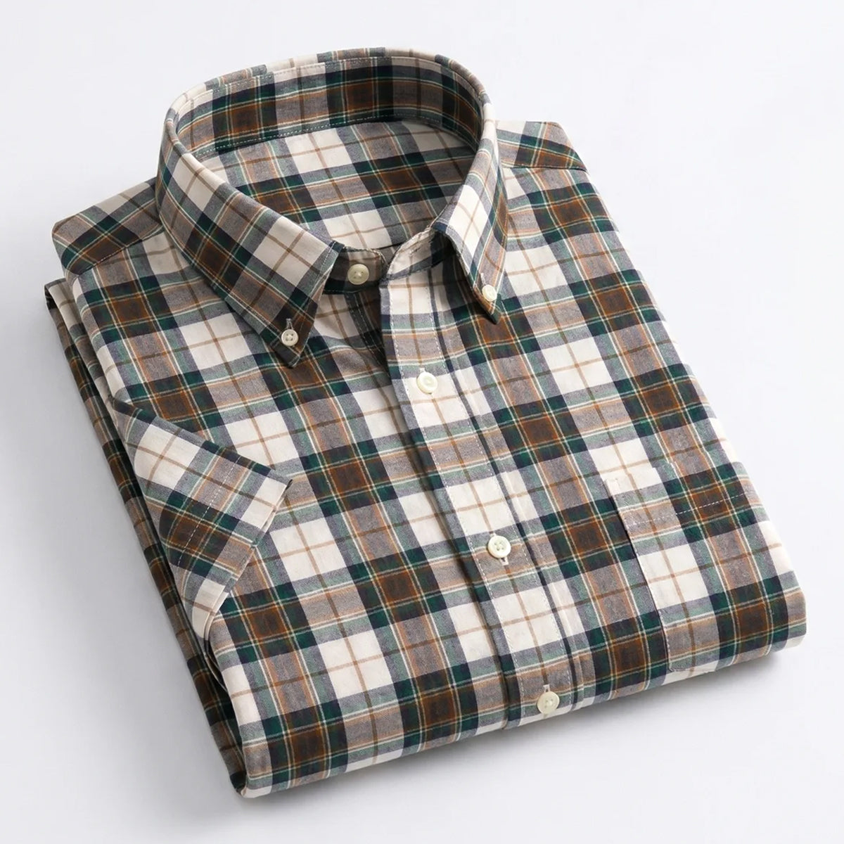 Brown Checkered Shirt Half Sleeve Shirt (162 HF)
