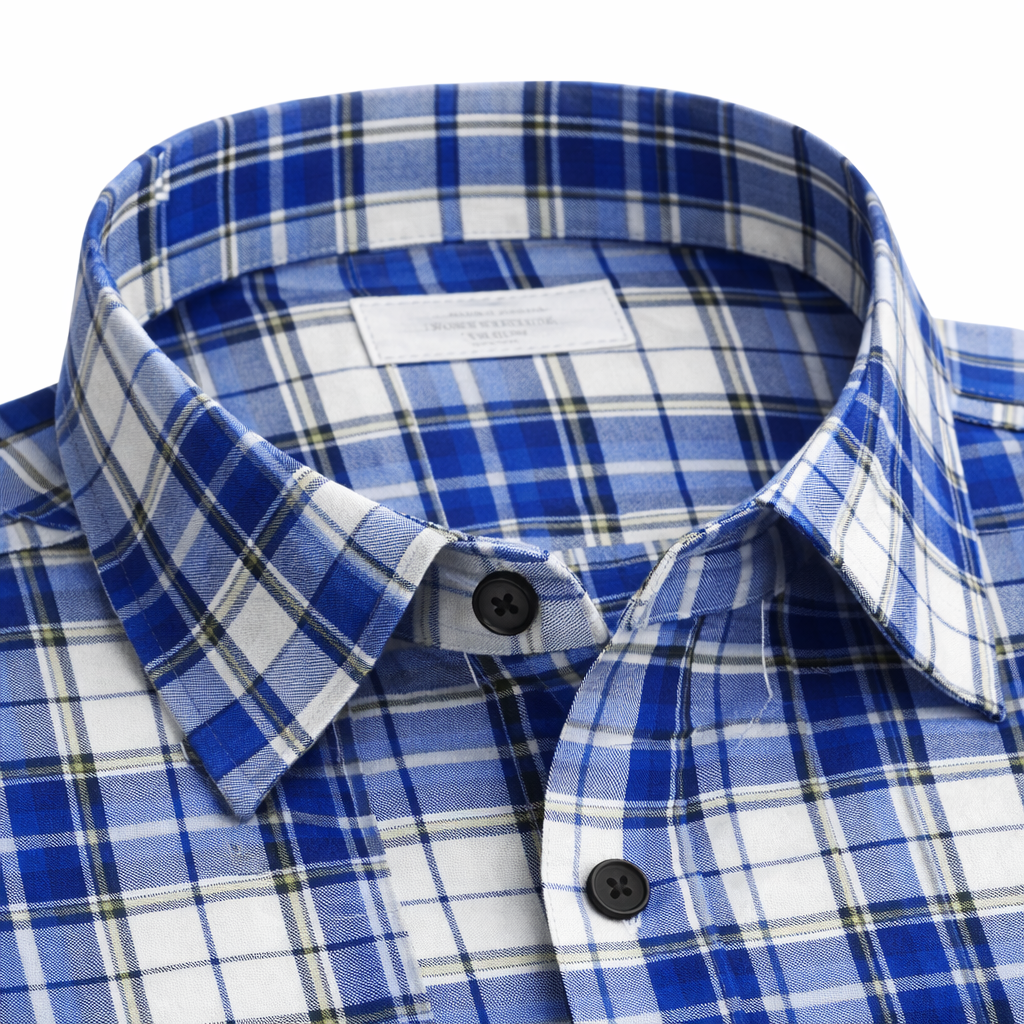Blue Checkered Shirt Half Sleeve Shirt (161 HF)
