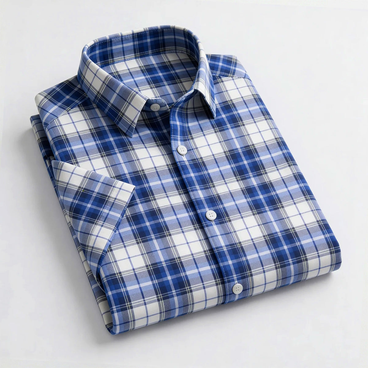 Blue Checkered Shirt Half Sleeve Shirt (161 HF)